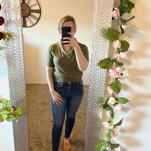 Green Collar Sweat Tee Shirt